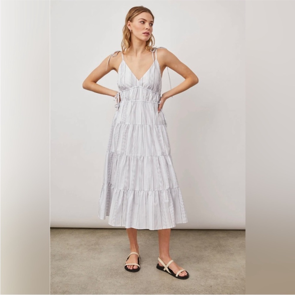 Rails Julia Seaport blue and white striped midi dress size Medium
